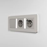 Рамка из поликарбоната на 3 поста Split дымчатый/белый, soft-touch W0033067