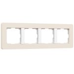 Рамка из поликарбоната на 4 поста Split айвори/белый, soft-touch W0043066