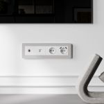 Рамка из поликарбоната на 4 поста Split дымчатый/белый, soft-touch W0043067