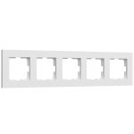 Рамка из поликарбоната на 5 постов Slab белый софт W0052961