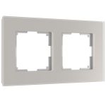 Рамка из стекла на 2 поста Senso дымчатый soft-touch W0023117