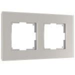Рамка из стекла на 2 поста Senso дымчатый soft-touch W0023117