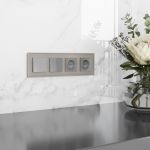 Рамка из стекла на 4 поста Senso дымчатый soft-touch W0043117