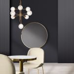 Умный потолочный светильник cо стеклянными плафонами 50383 латунь