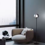 Напольный светодиодный светильник со стеклянным плафоном 90327/1 черный