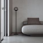 Напольный светодиодный светильник со стеклянным плафоном 90327/1 черный