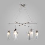 Умная подвесная люстра с хрусталем 60163/6 никель