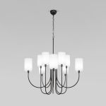 Умная подвесная люстра с тканевыми абажурами 60164/10 черный