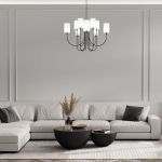 Умная подвесная люстра с тканевыми абажурами 60164/10 черный