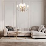 Умная подвесная люстра с тканевыми абажурами 60164/10 латунь