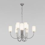 Умная подвесная люстра с тканевыми абажурами 60164/10 никель