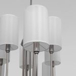 Умная подвесная люстра с тканевыми абажурами 60164/10 никель