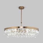 Умная потолочная люстра с хрусталем 60165/6 латунь