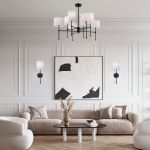 Умный потолочный светильник с тканевыми абажурами 60162/8 черный