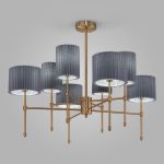 Умный потолочный светильник с тканевыми абажурами 60162/8 латунь