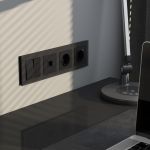 Рамка из стекла на 4 поста Senso черный soft-touch W0043108