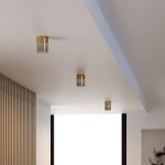 Светильник потолочный светодиодный 10W 4000К латунь/дымчатый 25047/LED