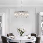 Умная подвесная люстра с прозрачным хрусталем 60159 хром