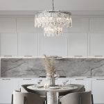 Умная подвесная люстра с прозрачным хрусталем 60160 хром