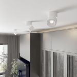 Накладной поворотный светодиодный светильник 15W 3000K белый матовый DLR031