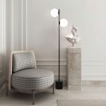 Напольный светильник с мраморным основанием 01158/2 черный