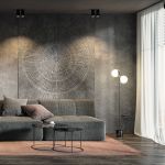 Напольный светильник с мраморным основанием 01158/2 черный