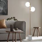 Напольный светильник со стеклянным плафоном 01158/2 латунь