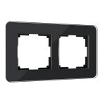 Рамка из стекла на 2 поста Elite черный W0022448