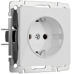 Розетка с заземлением (белый акрил) W1171041