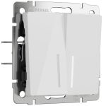 Выключатель двухклавишный проходной с подсветкой (белый акрил) W1122141