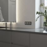 Выключатель двухклавишный проходной с подсветкой серебряный матовый W1122165