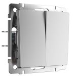 Выключатель двухклавишный (серебряный матовый W1120065