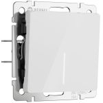 Выключатель одноклавишный проходной с подсветкой (белый акрил) W1112141