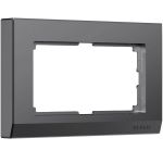 Рамка из поликарбоната для двойной розетки Stark графит матовый W0081864