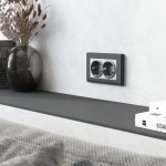 Рамка из поликарбоната для двойной розетки Stark графит матовый W0081864