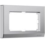 Рамка из поликарбоната для двойной розетки Stark серебряный матовый W0081865