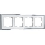 Рамка из металла на 4 поста Baguette белый/серебро W0042850