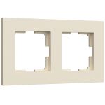 Рамка из поликарбоната на 2 поста Slab айвори софт W0022962