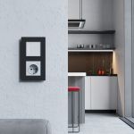 Рамка из поликарбоната на 2 поста Slab черный софт W0022908