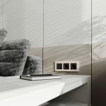 Рамка из поликарбоната на 3 поста Slab айвори софт W0032962