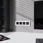 Рамка из поликарбоната на 4 поста Slab белый софт W0042961