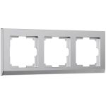 Рамка из поликарбоната на 3 поста Stark серебряный матовый W0031865