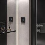 Сенсорный выключатель двухклавишный с подсветкой (черный) W4522008