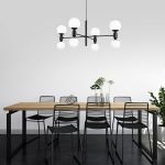 Умная подвесная люстра с плафонами 30182/8 черный