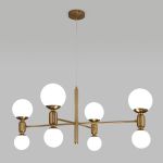 Умная подвесная люстра с плафонами 30182/8 латунь