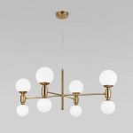 Умная подвесная люстра с плафонами 30182/8 латунь