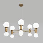 Умная подвесная люстра с плафонами 30182 латунь
