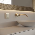 Рамка из металла на 1 пост Baguette айвори/латунь W0012851