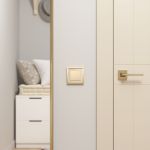 Рамка из металла на 1 пост Baguette айвори/латунь W0012851