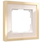 Рамка из металла на 1 пост Baguette айвори/латунь W0012851